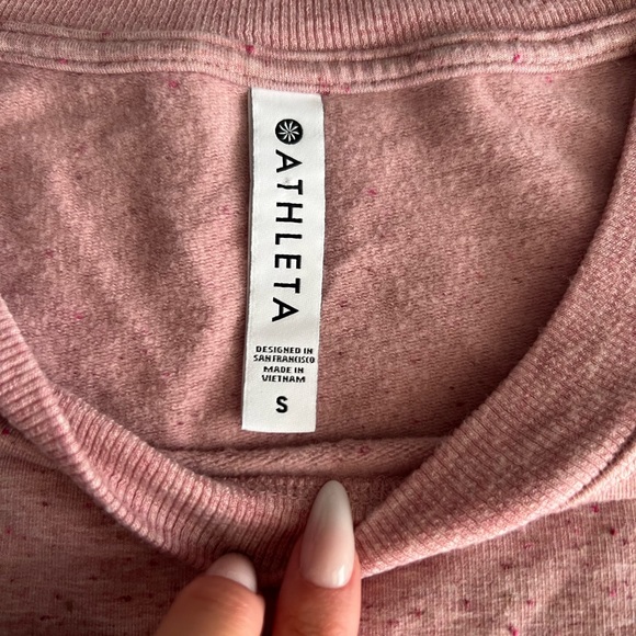 Athleta Pink Long Sleeve Sweatshirt with Thumbholes - Picture 3 of 4